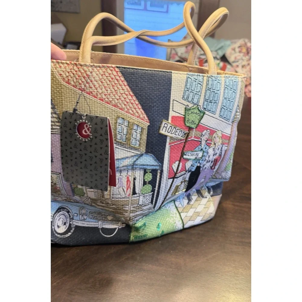 Frank & Johnnie Perks Handbag Beverly Hills Rodeo Drive Beaded Tapestry NWT